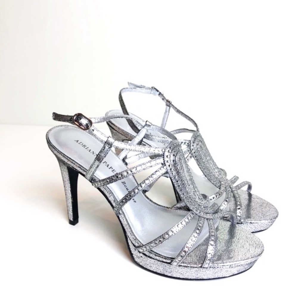 Adrianna Papell Boutique Metallic Silver Heels
